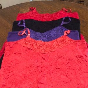 Dress barn crinkled camis (4) L Euc